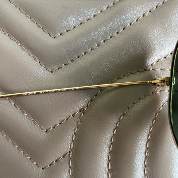 Ray-Ban Unisex Aviator Sunglasses- Gold/Dark Green - Picture 6 of 6